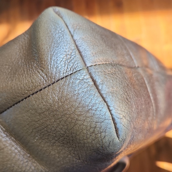 Coach Kristin Metallic Leather Bag Purse Pewter - Picture 12 of 17